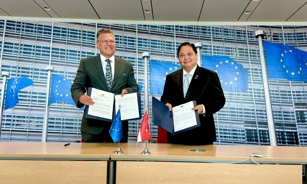 Airlangga & Komisioner UE Tukar Surat, IEU-CEPA Siap Difinalisasi