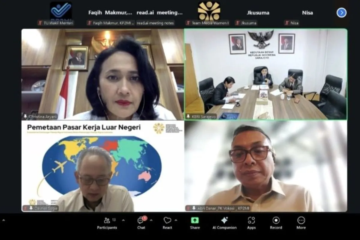 Wamen P2MI Christina Aryani Bahas Peluang Penempatan PMI ke Bosnia dan Herzegovina