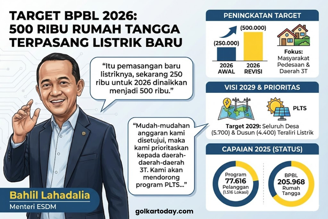 Menteri ESDM Bahlil Lahadalia Dorong Listrik Masuk Desa 3T, BPBL 2026 Naik Dua Kali Lipat