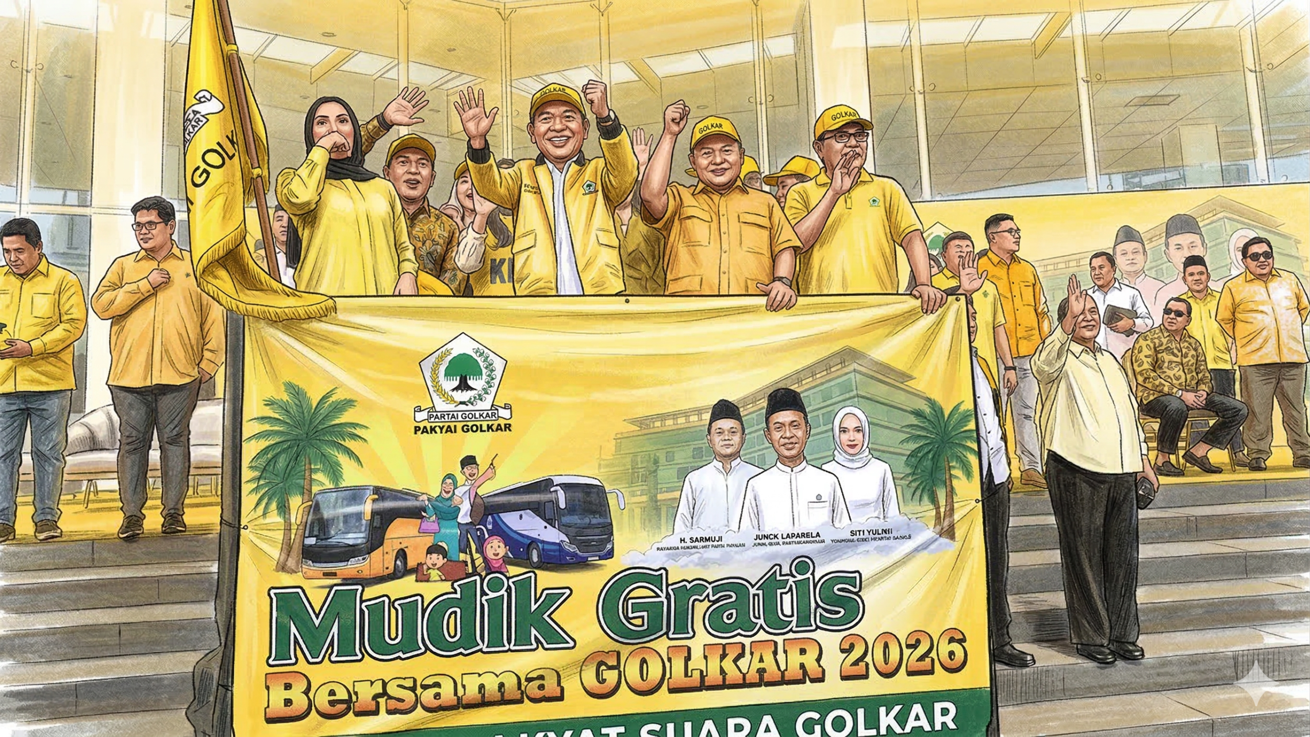 Mudik Gratis Golkar 2026: Ketum Bahlil Lepas Ribuan Pemudik, Kasih Uang Saku hingga Sembako