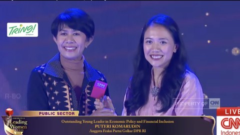 Anggota DPR RI Dari Fraksi Partai Golkar Puteri Komarudin Raih Penghargaan Outstanding Young Leader di CNN Indonesia Awards 2026
